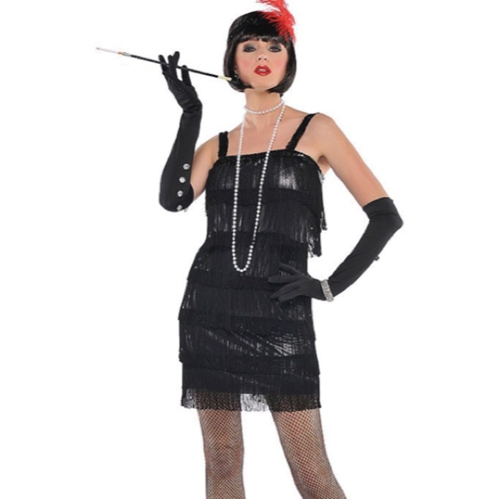 Flapper 1920’s Black Fringe Costume Halloween